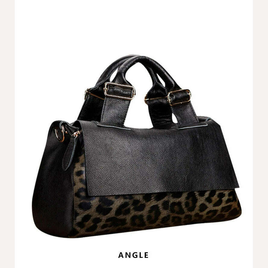 Top layer cowhide women's bag 2023 New high capacity leather handbag Women's bag Mom's one shoulder crossbody bag - KIMLUD