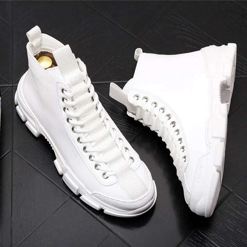 KIMLUD, Top Quality Fashion Men's Casual Shoes leather Platform Men Sneakers Male Man Trending Leisure High Tops Shoes for Men, KIMLUD Womens Clothes