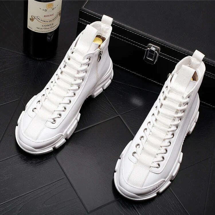 KIMLUD, Top Quality Fashion Men's Casual Shoes leather Platform Men Sneakers Male Man Trending Leisure High Tops Shoes for Men, B2 / 38, KIMLUD Womens Clothes