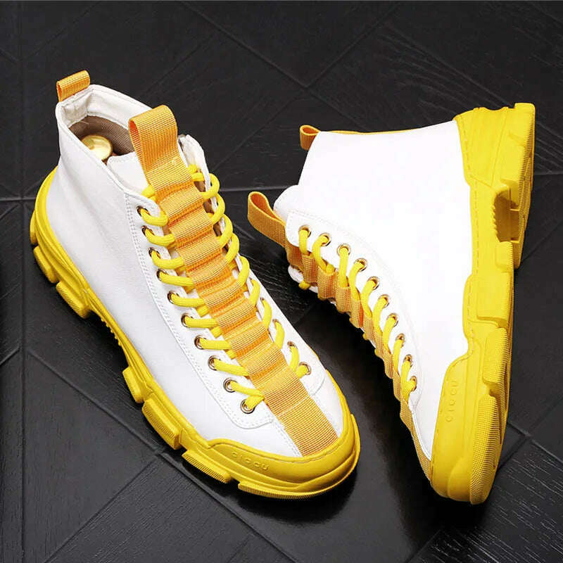 KIMLUD, Top Quality Fashion Men's Casual Shoes leather Platform Men Sneakers Male Man Trending Leisure High Tops Shoes for Men, KIMLUD Womens Clothes