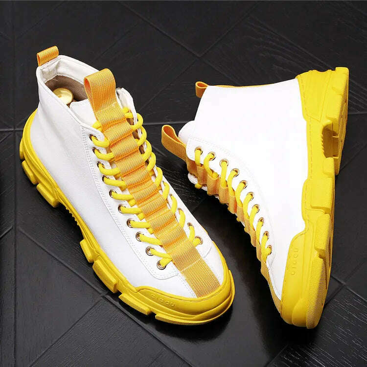 KIMLUD, Top Quality Fashion Men's Casual Shoes leather Platform Men Sneakers Male Man Trending Leisure High Tops Shoes for Men, KIMLUD Womens Clothes