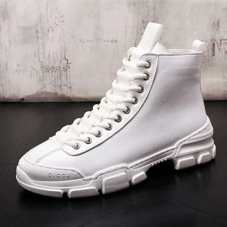 KIMLUD, Top Quality Fashion Men's Casual Shoes leather Platform Men Sneakers Male Man Trending Leisure High Tops Shoes for Men, KIMLUD Womens Clothes