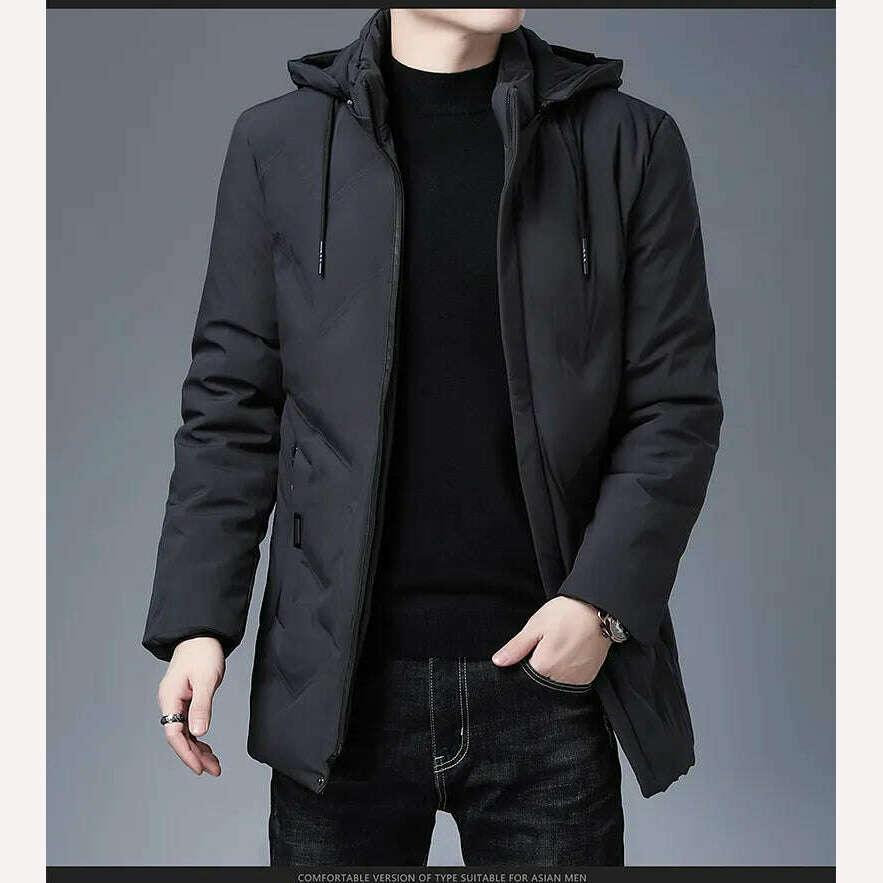 KIMLUD, Top Quality Hooded Casual Fashion Long Thicken Outwear Parkas Jacket Men Winter Windbreaker Coats Men Clothing, KIMLUD Womens Clothes