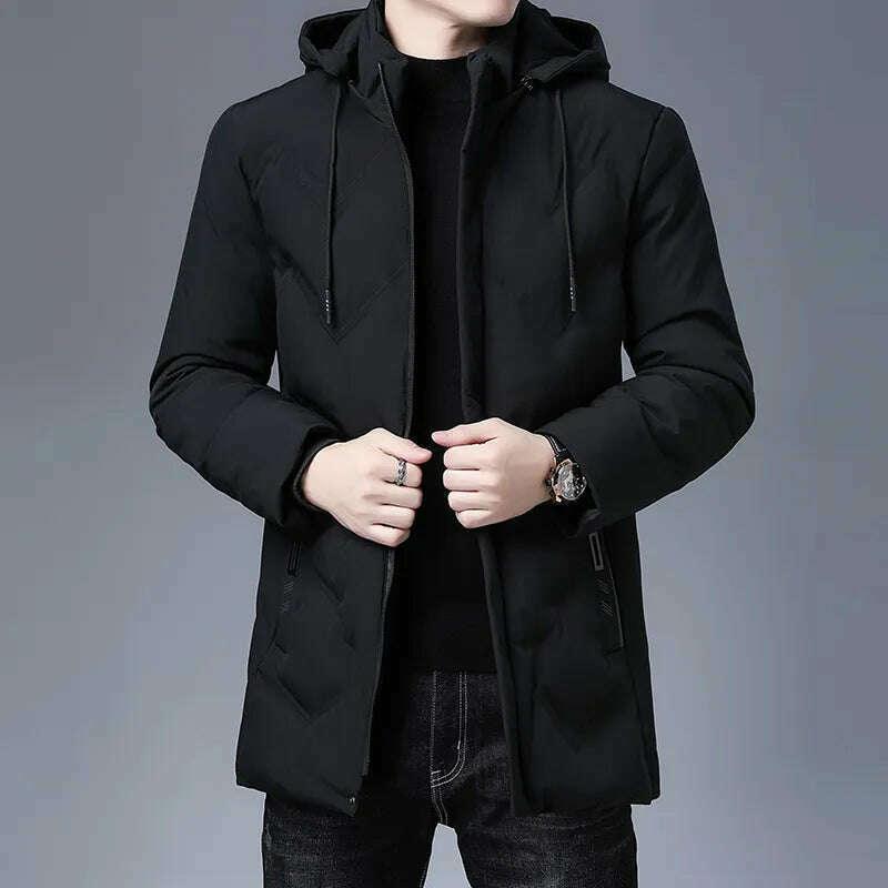 KIMLUD, Top Quality Hooded Casual Fashion Long Thicken Outwear Parkas Jacket Men Winter Windbreaker Coats Men Clothing, KIMLUD Womens Clothes
