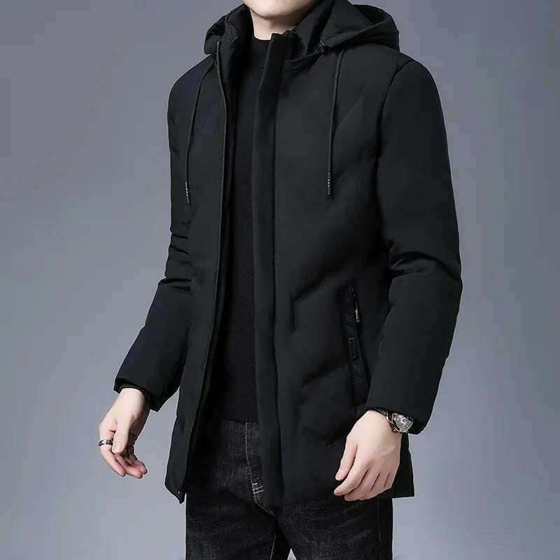 KIMLUD, Top Quality Hooded Casual Fashion Long Thicken Outwear Parkas Jacket Men Winter Windbreaker Coats Men Clothing, KIMLUD Womens Clothes