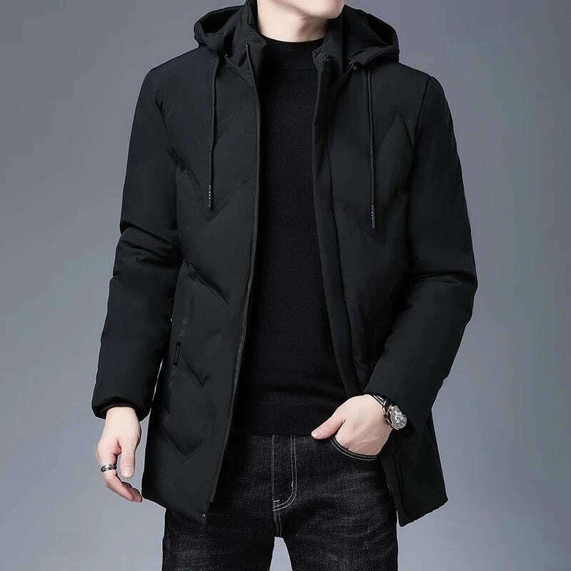 KIMLUD, Top Quality Hooded Casual Fashion Long Thicken Outwear Parkas Jacket Men Winter Windbreaker Coats Men Clothing, KIMLUD Womens Clothes