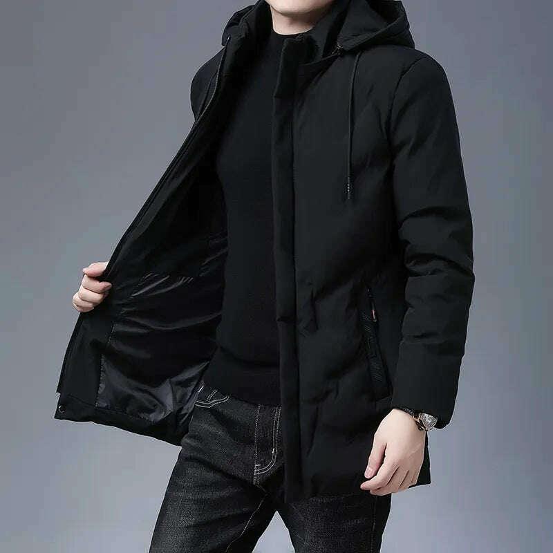 KIMLUD, Top Quality Hooded Casual Fashion Long Thicken Outwear Parkas Jacket Men Winter Windbreaker Coats Men Clothing, KIMLUD Womens Clothes