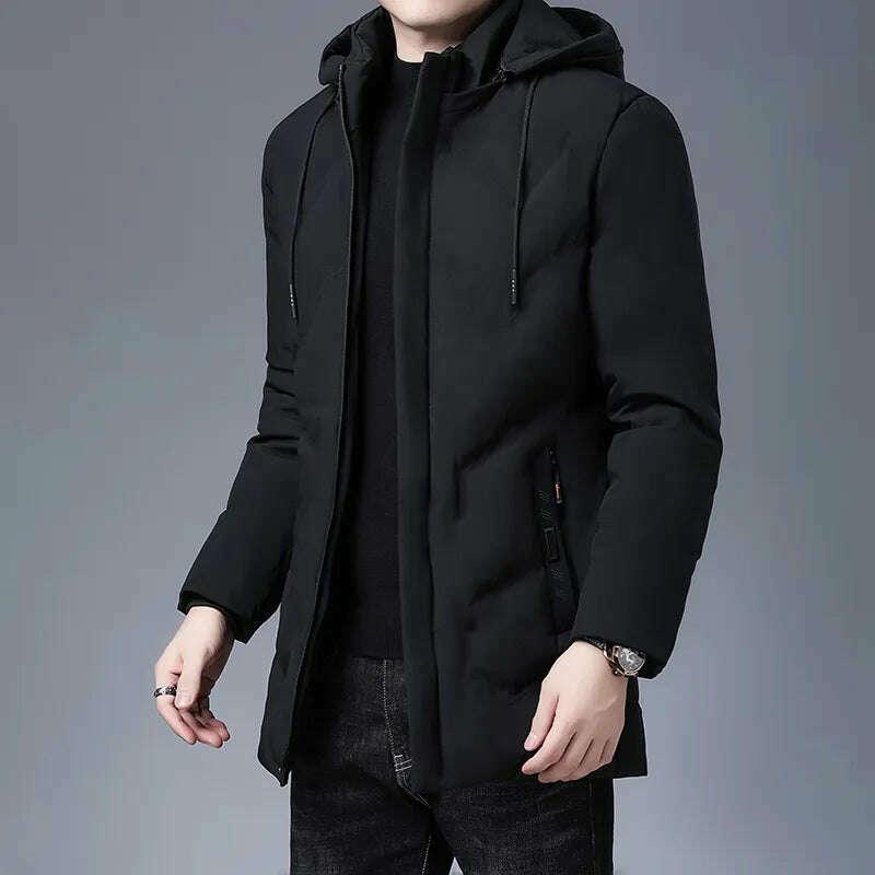 KIMLUD, Top Quality Hooded Casual Fashion Long Thicken Outwear Parkas Jacket Men Winter Windbreaker Coats Men Clothing, KIMLUD Womens Clothes