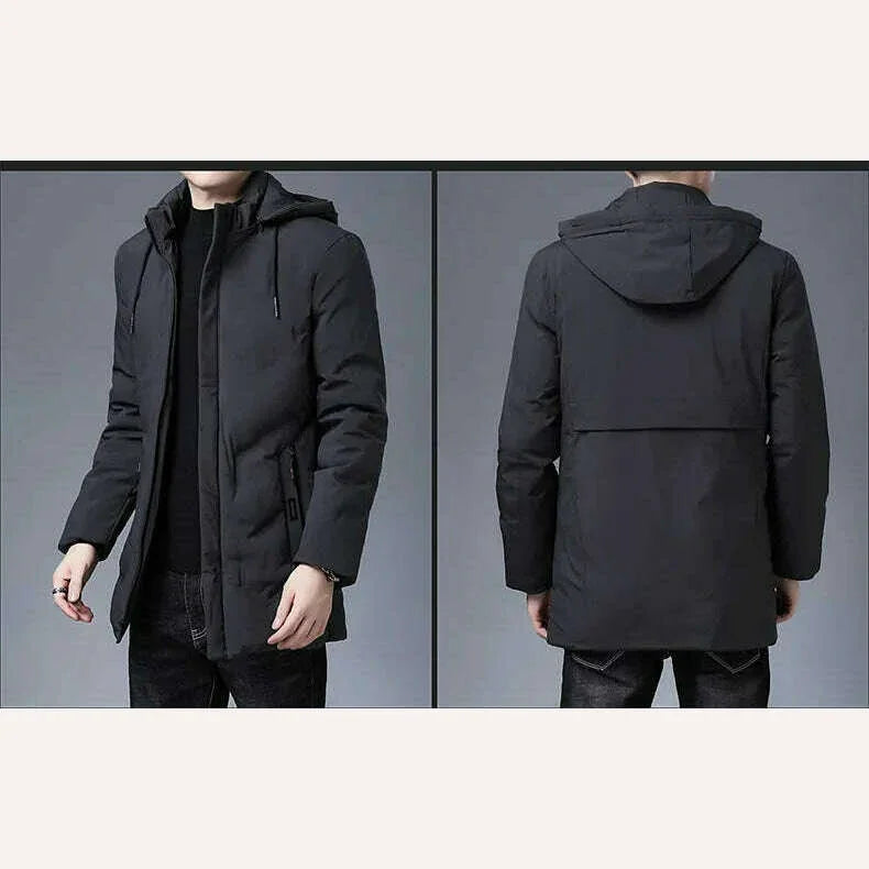 KIMLUD, Top Quality Hooded Casual Fashion Long Thicken Outwear Parkas Jacket Men Winter Windbreaker Coats Men Clothing, KIMLUD Womens Clothes