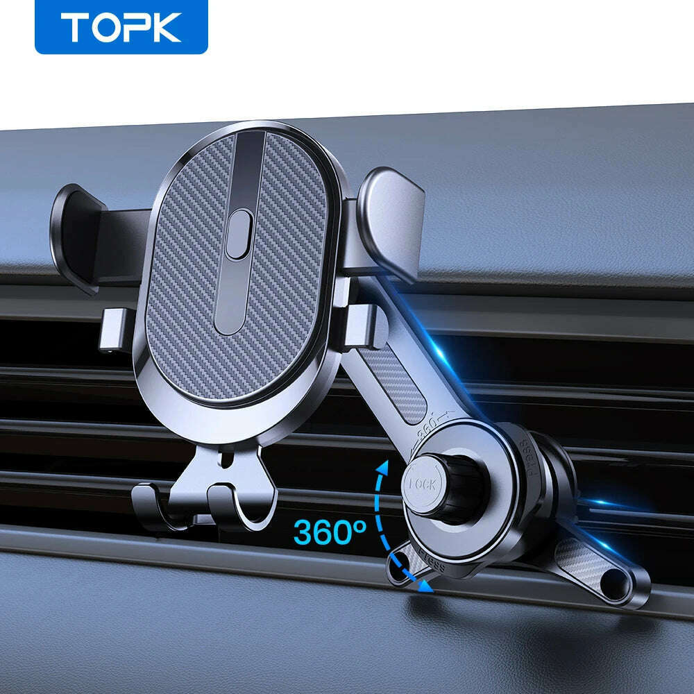 TOPK Car Phone Holder Mobile Support for the Car Air Vent Cell Phone holder Mount for Car for tesla bmw jeep toyota citroen - KIMLUD