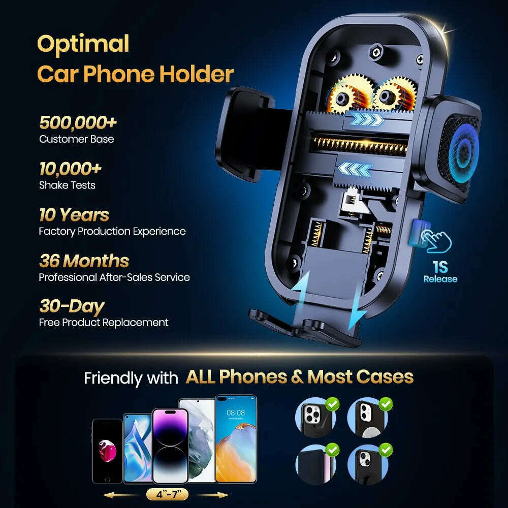 TOPK Car Phone Holder Mount Air Vent Cell Phone Holder for Car Hands Free Easy Clamp Cradle in Vehicle Fit All 4" to 7" Phone - KIMLUD