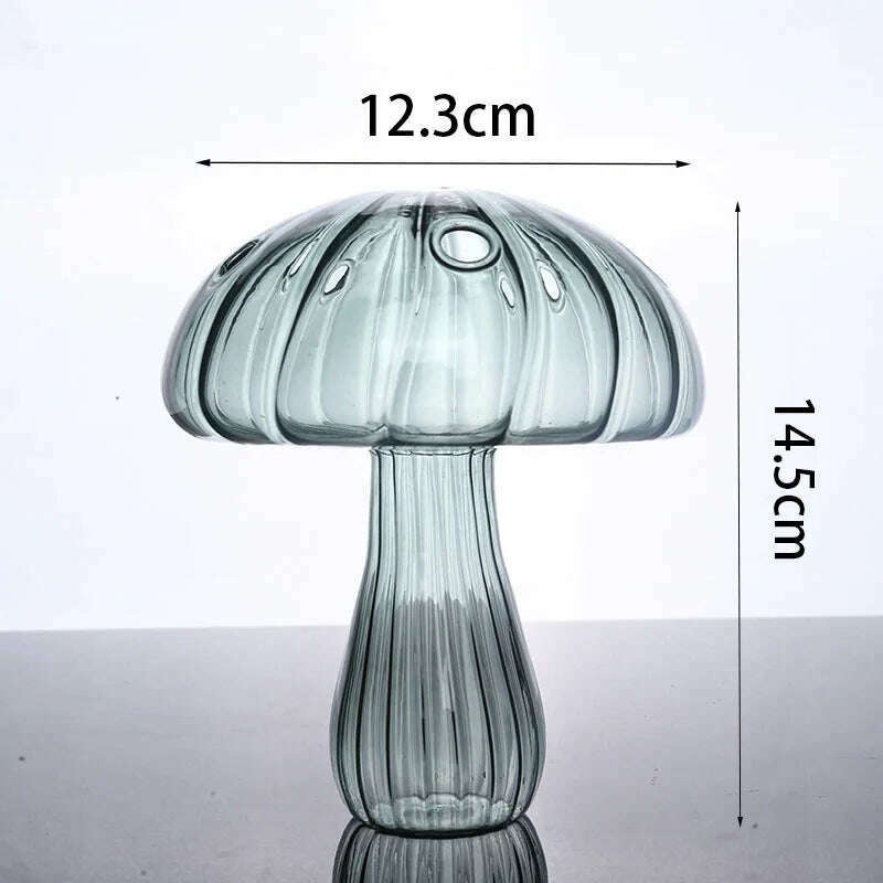 KIMLUD, Transparent Jelly Color Mushroom Glass Vase Aromatherapy Bottle Home Small Vase Hydroponic Flower Pot Simple Table Decoration, KIMLUD Womens Clothes