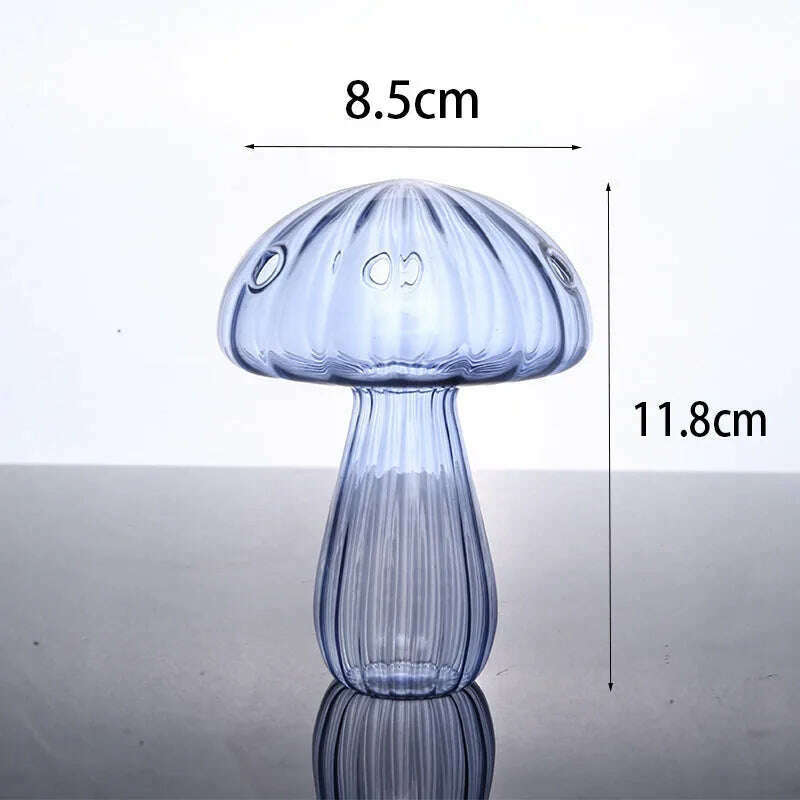 KIMLUD, Transparent Jelly Color Mushroom Glass Vase Aromatherapy Bottle Home Small Vase Hydroponic Flower Pot Simple Table Decoration, KIMLUD Womens Clothes