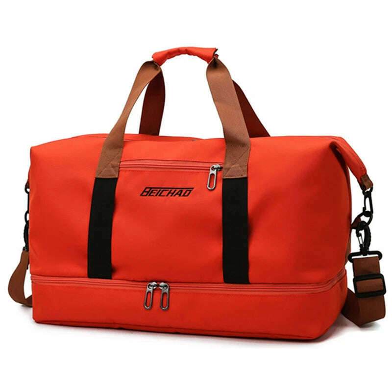 Travel Bag Male Female Large-Capacity Hand Luggage Dry-Wet Separation Sports Fitness Bag Short-Distance Travel Package - KIMLUD