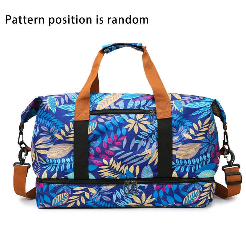 Travel Bag Male Female Large-Capacity Hand Luggage Dry-Wet Separation Sports Fitness Bag Short-Distance Travel Package - KIMLUD