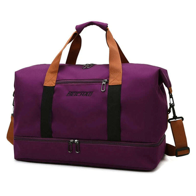 Travel Bag Male Female Large-Capacity Hand Luggage Dry-Wet Separation Sports Fitness Bag Short-Distance Travel Package - KIMLUD
