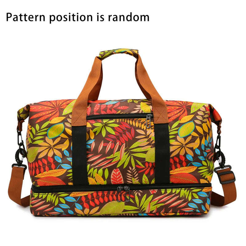 Travel Bag Male Female Large-Capacity Hand Luggage Dry-Wet Separation Sports Fitness Bag Short-Distance Travel Package - KIMLUD