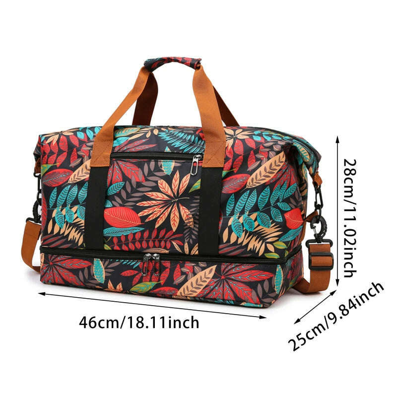 Travel Bag Male Female Large-Capacity Hand Luggage Dry-Wet Separation Sports Fitness Bag Short-Distance Travel Package - KIMLUD
