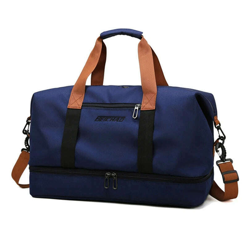 Travel Bag Male Female Large-Capacity Hand Luggage Dry-Wet Separation Sports Fitness Bag Short-Distance Travel Package - KIMLUD