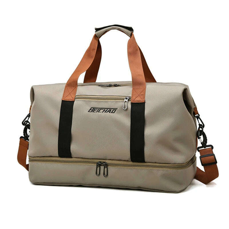 Travel Bag Male Female Large-Capacity Hand Luggage Dry-Wet Separation Sports Fitness Bag Short-Distance Travel Package - KIMLUD