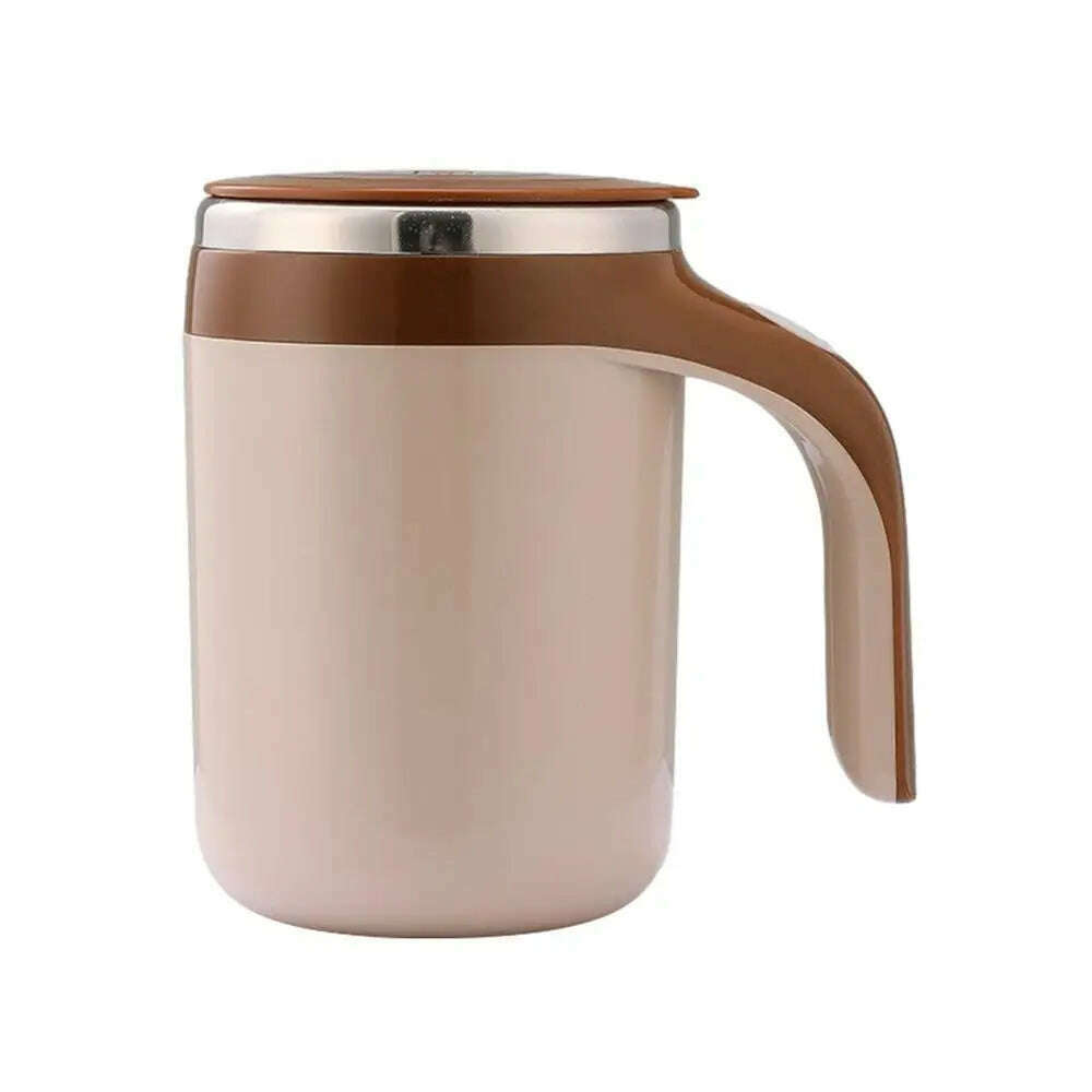Travel Stirring Mug 380ml Stirring Coffee Mug Waterproof Rotating Electric Mixing Cup For Brown Sugar Water - KIMLUD