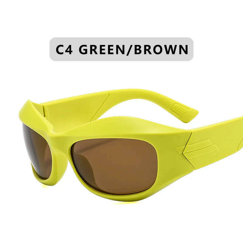 Trend Steampunk Sunglasses Women Men Fashion Sun Glasses Punk Female Y2K Mirror Goggle Shades Eyeglasses UV400 - KIMLUD