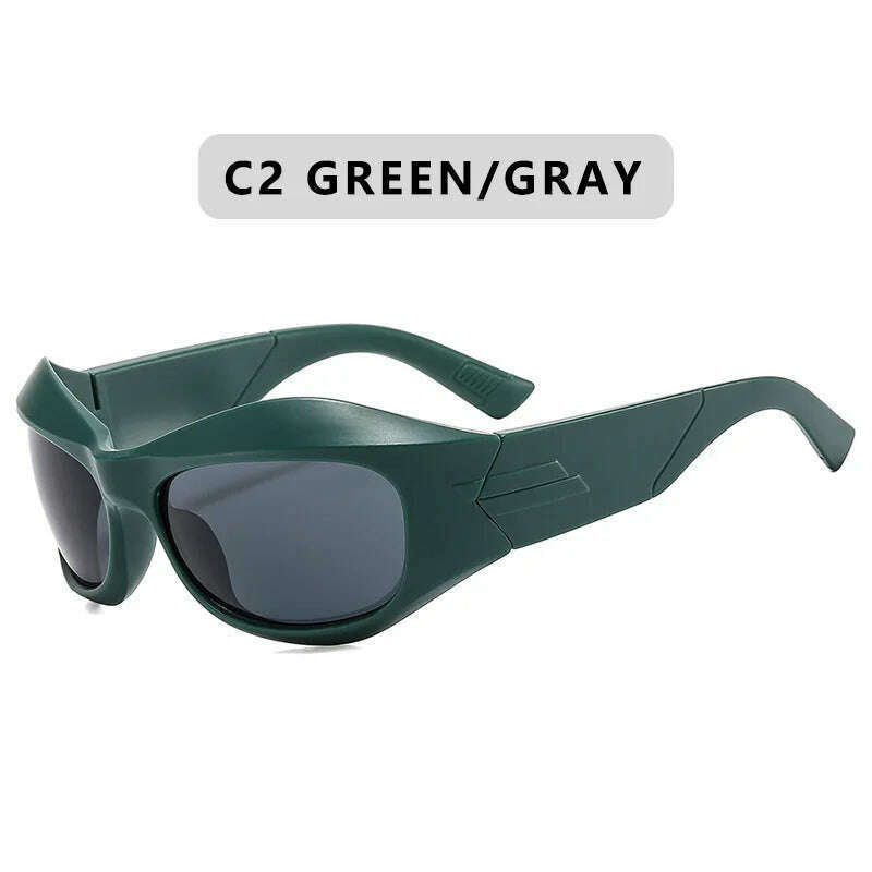 Trend Steampunk Sunglasses Women Men Fashion Sun Glasses Punk Female Y2K Mirror Goggle Shades Eyeglasses UV400 - KIMLUD