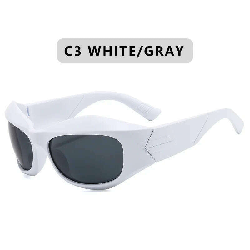 Trend Steampunk Sunglasses Women Men Fashion Sun Glasses Punk Female Y2K Mirror Goggle Shades Eyeglasses UV400 - KIMLUD