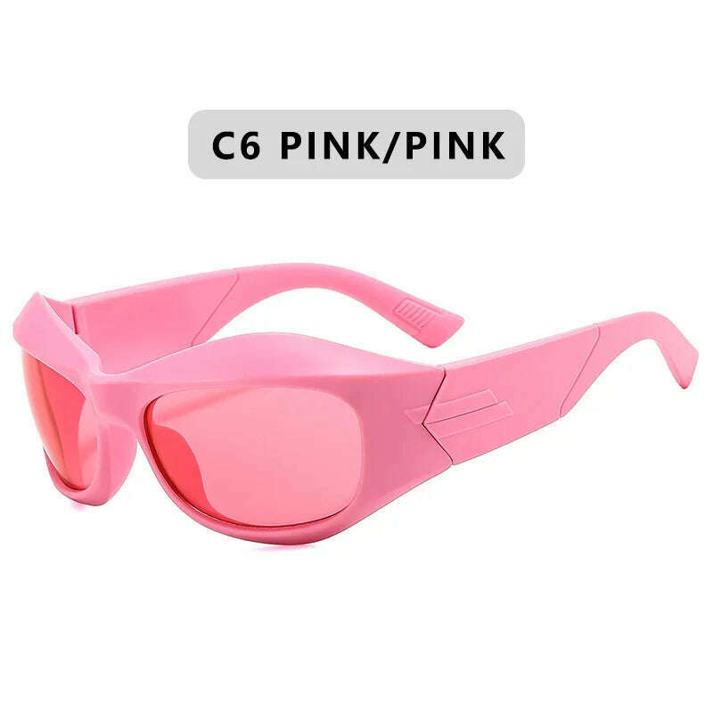 Trend Steampunk Sunglasses Women Men Fashion Sun Glasses Punk Female Y2K Mirror Goggle Shades Eyeglasses UV400 - KIMLUD