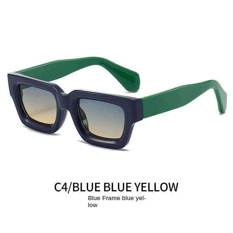 KIMLUD, Trendy Vintage Thick Frame Square Sunglasses Men Women Ins Hot Sun Glasses Outdoor Shopping Beach Trip UV400 Hipster Holiday, KIMLUD Womens Clothes