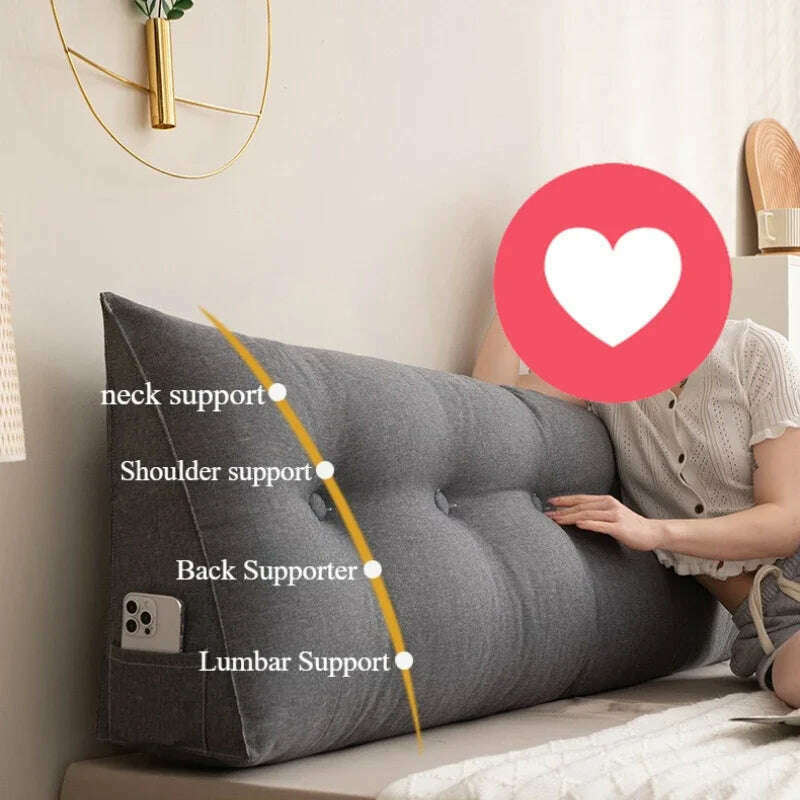 KIMLUD, Triangle Cushion Sofa Waist Cushion Tatami Triangle Cushion Waist Pillow Cushions Home Headboard Pillow with Removable Cover, KIMLUD Womens Clothes