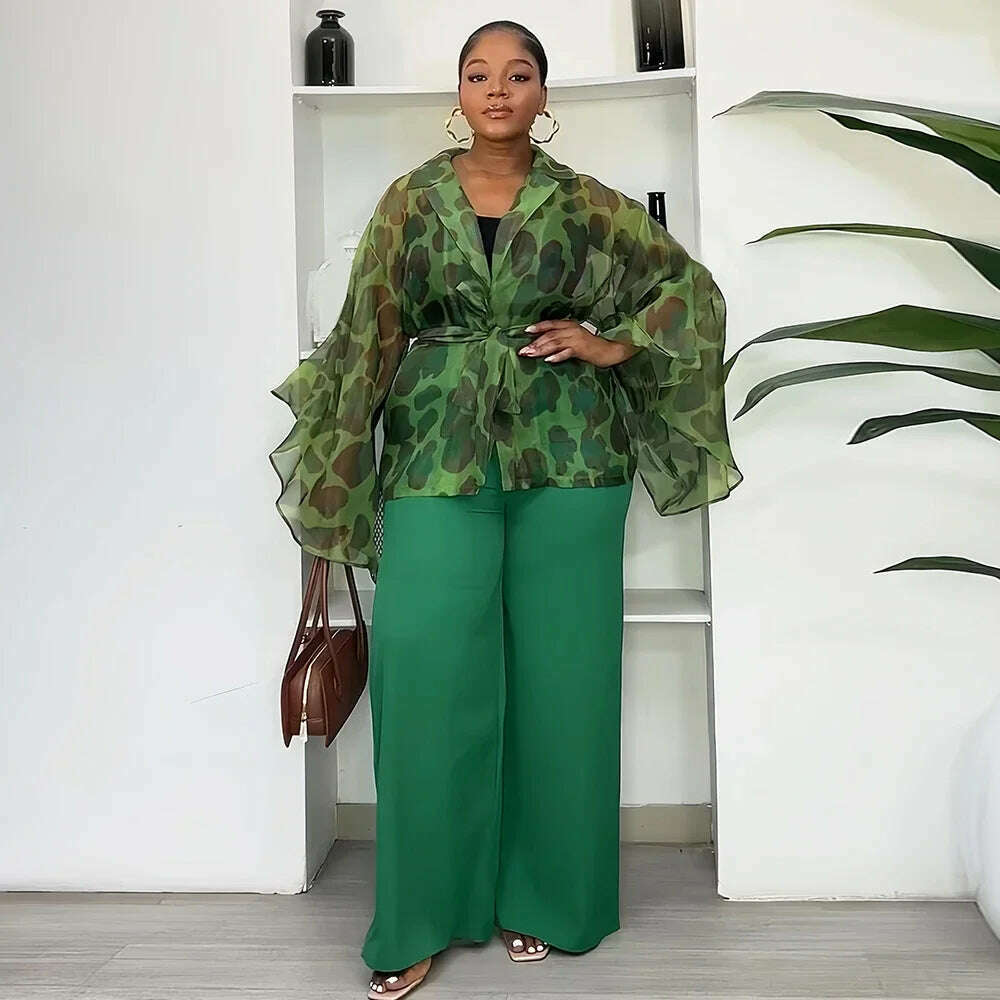 KIMLUD, Two 2 Piece Pant Sets Women Outfit Summer Clothes African Dresses for Women 2025 New in Sexys Matching Set Dames Africa Clothing, KIMLUD Womens Clothes