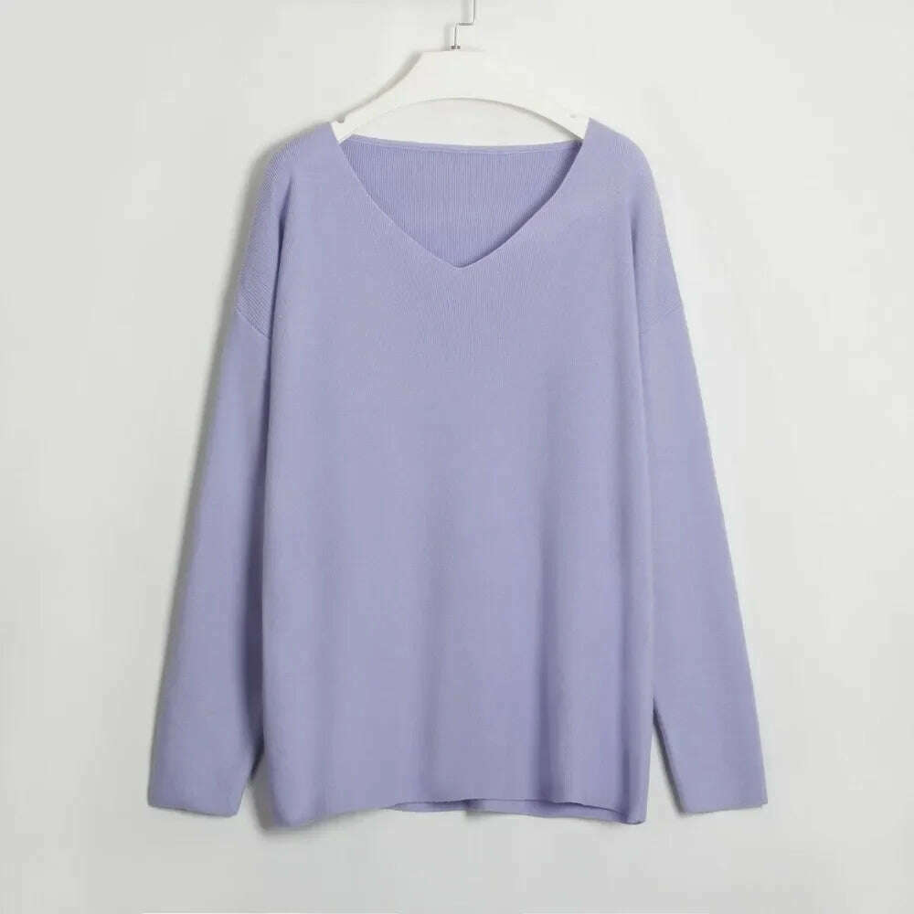 Two Piece Pant Sets for Women Casual V-neck Knitted Sweater Suits New Elegant Women's Sweater with Belt and Wide Leg Pant Sets - KIMLUD