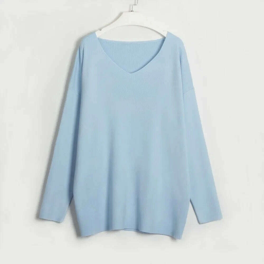 Two Piece Pant Sets for Women Casual V-neck Knitted Sweater Suits New Elegant Women's Sweater with Belt and Wide Leg Pant Sets - KIMLUD