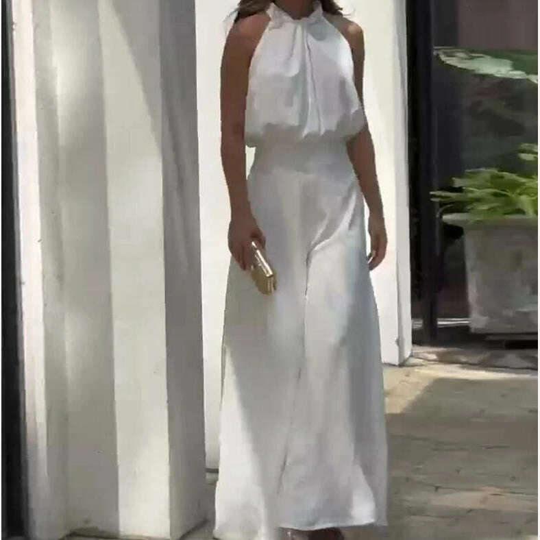 KIMLUD, Two Piece Set Women Outfit Summer Fashion Solid Color Round Neck Sleeveless Top & Casual Pocket High Waist Wide Leg Pants Set, KIMLUD Womens Clothes