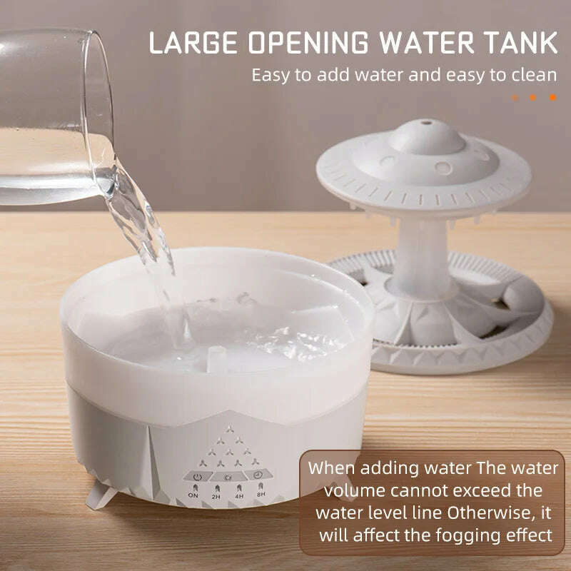 KIMLUD, UFO Shaped Mute Rain Cloud Humidifier Raindrop Essential Oil Diffuser Aromatherapy With Remote 7 Color LED Humidifier Large Room, KIMLUD Womens Clothes