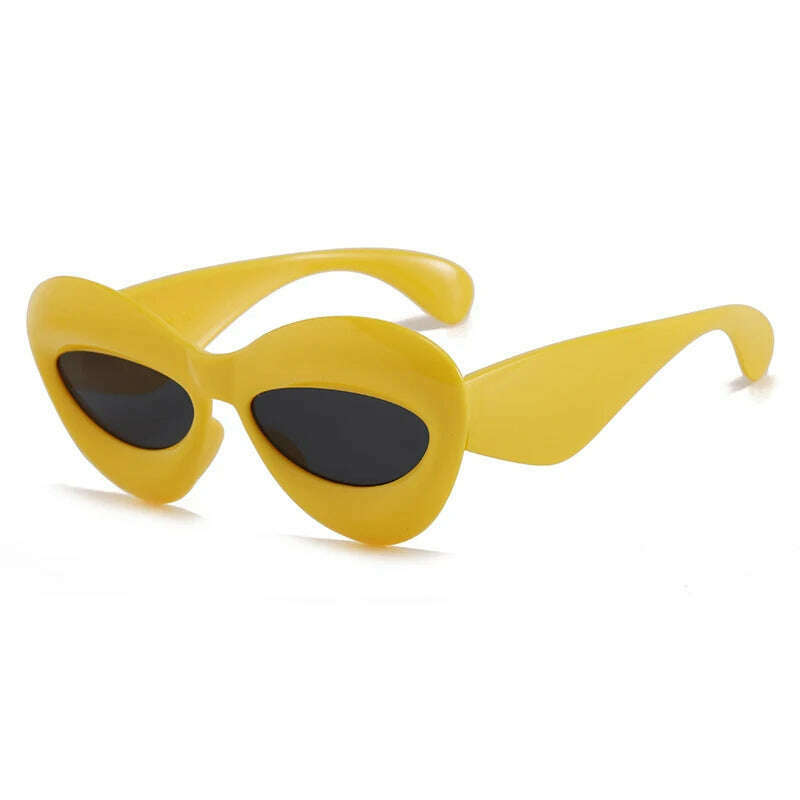 KIMLUD, Unique Candy Color Sexy Lip Y2k Sunglasses For Women New Luxury Brand Yellow Blue Gradient Sun Glasses Men Punk Hip Hop Shades, JH18161-C4, KIMLUD Womens Clothes
