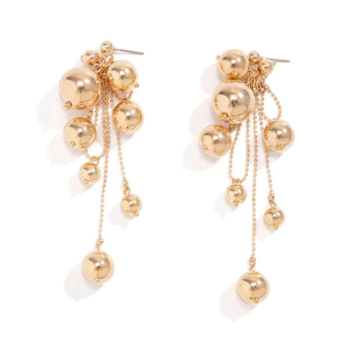 KIMLUD, Unique Goth Big Ball Tassel Drop Earrings for Women Classic Elegant Imitation Pearl Piercing Hanging Earrings Y2K Jewelry Gift, KIMLUD Womens Clothes
