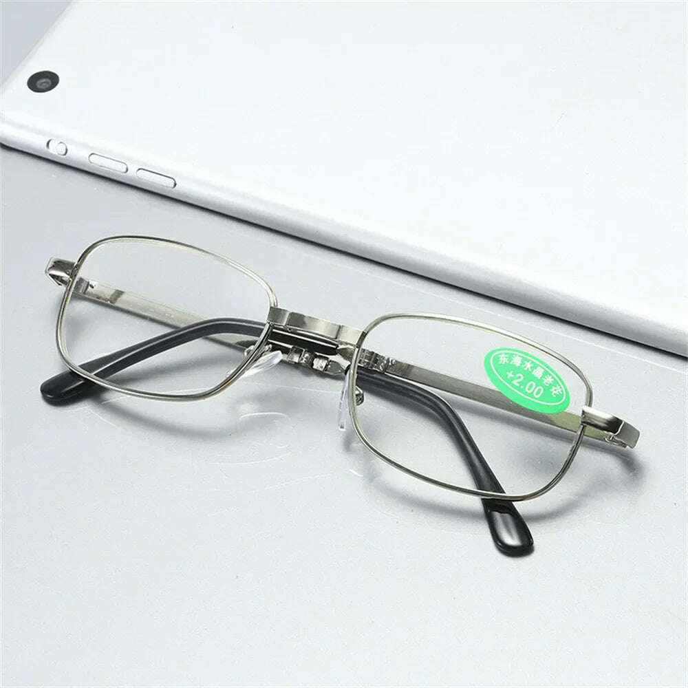 Unisex Foldable Reading Glasses Folding Presbyopia Men Women Metal Retro Computer Reading Glasses With Case 1.0 1.5 2.0 2.5 3.0 - KIMLUD
