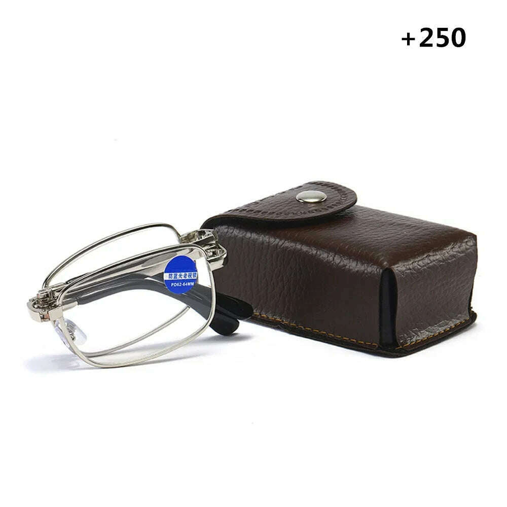Unisex Foldable Reading Glasses Folding Presbyopia Men Women Metal Retro Computer Reading Glasses With Case 1.0 1.5 2.0 2.5 3.0 - KIMLUD