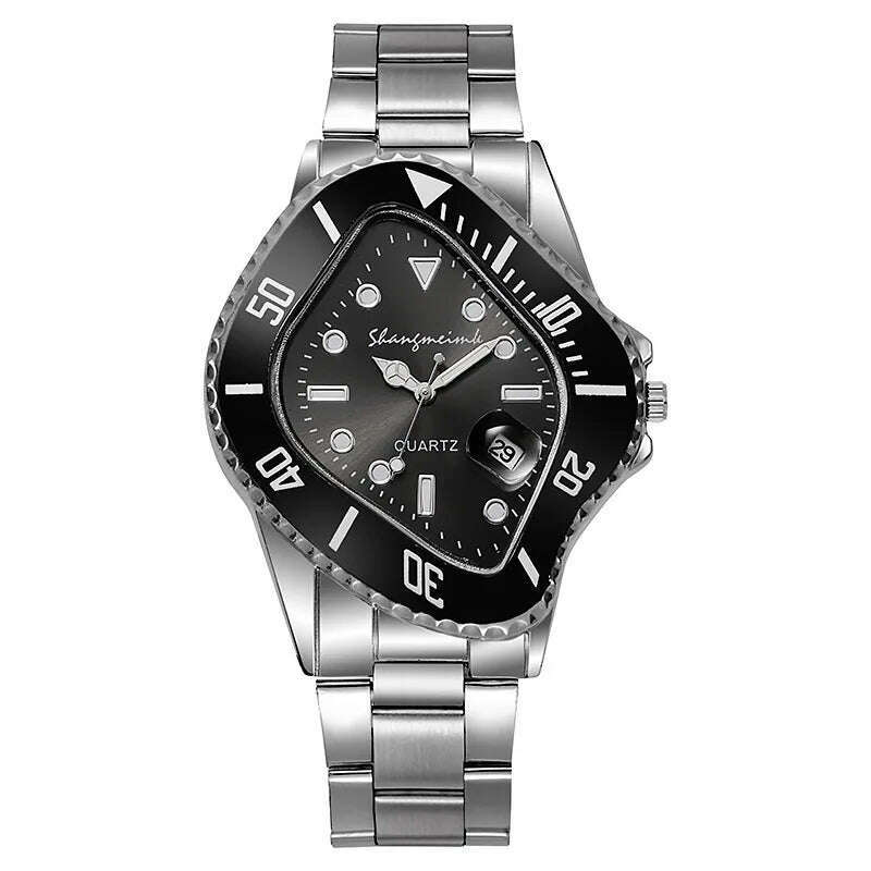 KIMLUD, Upgrade shangmeimk Watch for Men Unusual Conceptual Reloj Crash Melting Twist Case Quartz Wristwatch Male Man Green Black Clock, black, KIMLUD Womens Clothes