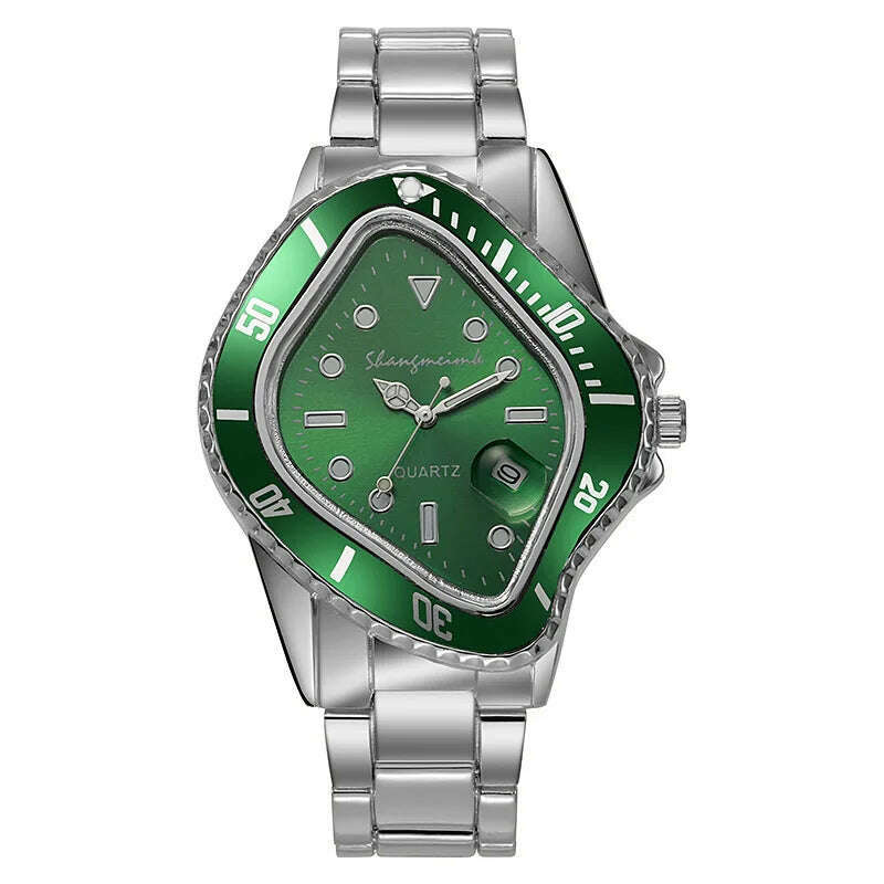 KIMLUD, Upgrade shangmeimk Watch for Men Unusual Conceptual Reloj Crash Melting Twist Case Quartz Wristwatch Male Man Green Black Clock, upgrade 07, KIMLUD Womens Clothes