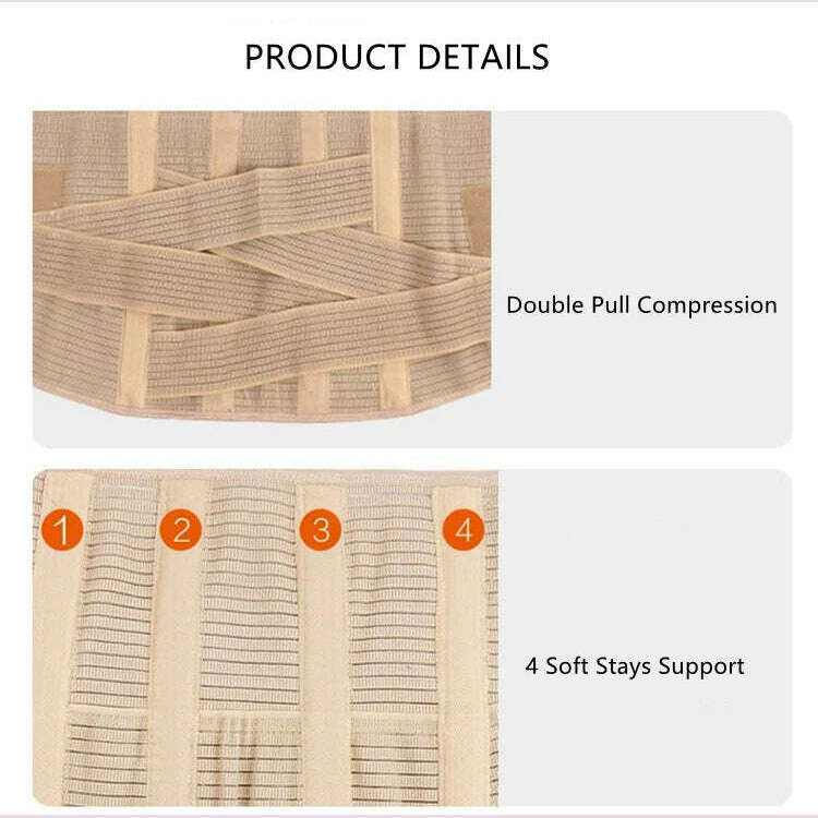 KIMLUD, Upgrade Widen Back Brace Support Belt Breathable Compression Waist Trainer Lumbar Support Herniated Disc Waist Pain Relief Belts, KIMLUD Womens Clothes