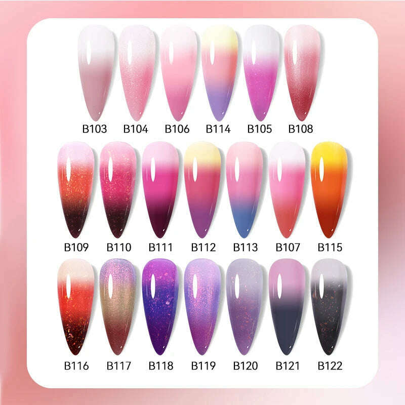 UR SUGAR 7ml Thermal Auroras Glitter Gel Nail Polish Winter Temperature 3 Colors Changing Soak Off UV LED Manicure Nails Gel - KIMLUD