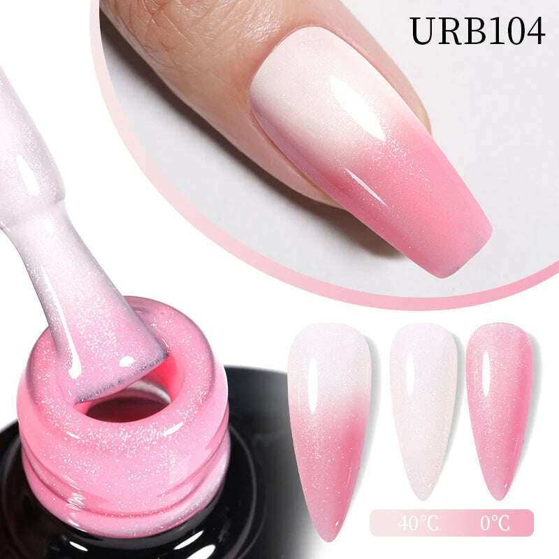 UR SUGAR 7ml Thermal Auroras Glitter Gel Nail Polish Winter Temperature 3 Colors Changing Soak Off UV LED Manicure Nails Gel - KIMLUD