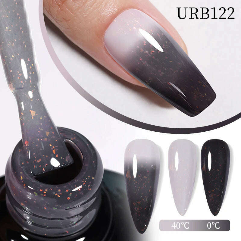UR SUGAR 7ml Thermal Auroras Glitter Gel Nail Polish Winter Temperature 3 Colors Changing Soak Off UV LED Manicure Nails Gel - KIMLUD