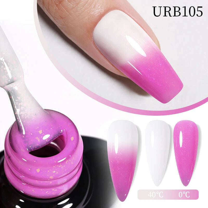 UR SUGAR 7ml Thermal Auroras Glitter Gel Nail Polish Winter Temperature 3 Colors Changing Soak Off UV LED Manicure Nails Gel - KIMLUD