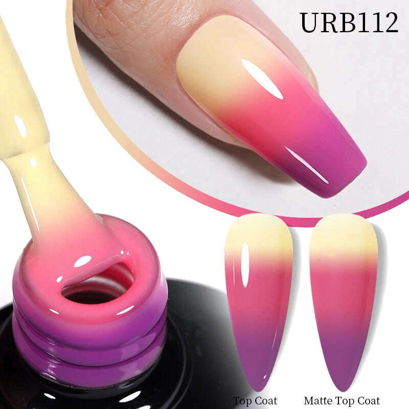 UR SUGAR 7ml Thermal Auroras Glitter Gel Nail Polish Winter Temperature 3 Colors Changing Soak Off UV LED Manicure Nails Gel - KIMLUD