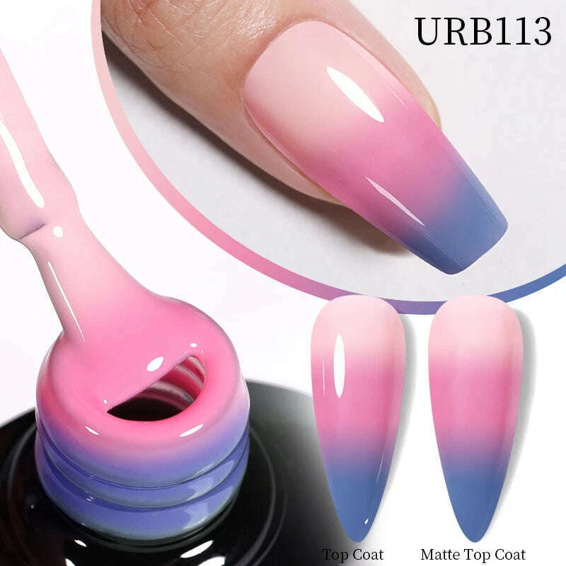 UR SUGAR 7ml Thermal Auroras Glitter Gel Nail Polish Winter Temperature 3 Colors Changing Soak Off UV LED Manicure Nails Gel - KIMLUD