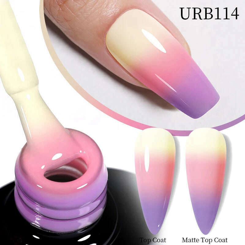 UR SUGAR 7ml Thermal Auroras Glitter Gel Nail Polish Winter Temperature 3 Colors Changing Soak Off UV LED Manicure Nails Gel - KIMLUD